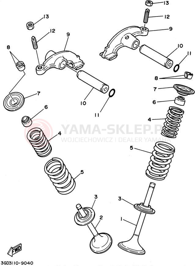 Schemat "zawory" do Yamaha YFM35FXG