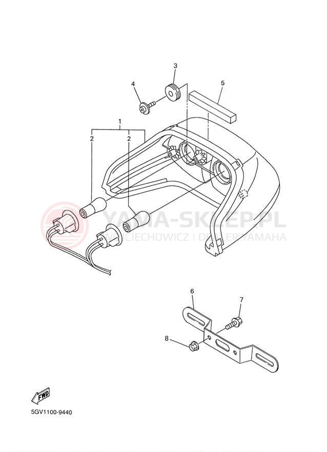 Schemat "lampa tył" do Yamaha R6 YZFR6M/YZFR6MC