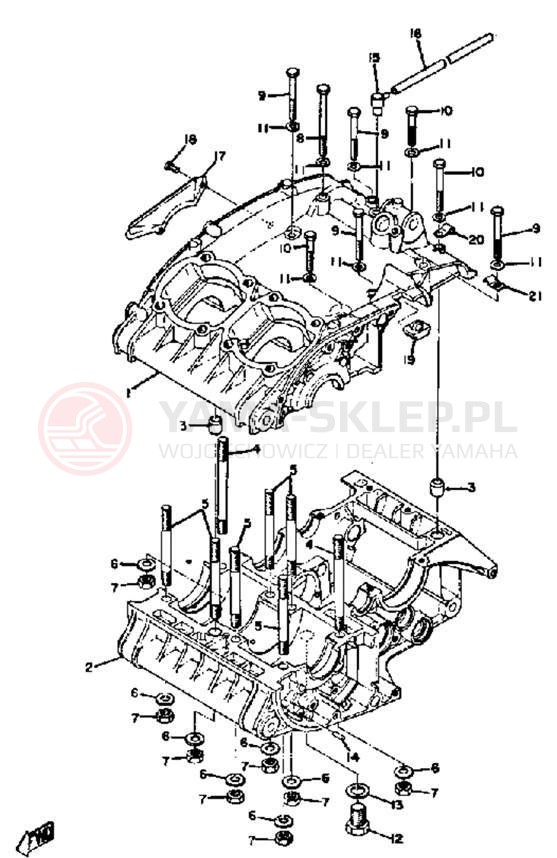 Schemat "Obudowa silnika" do Yamaha DS7