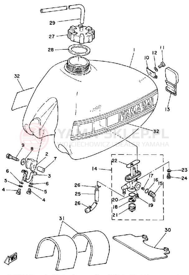 Schemat "zbiornik paliwa" do Yamaha IT425G
