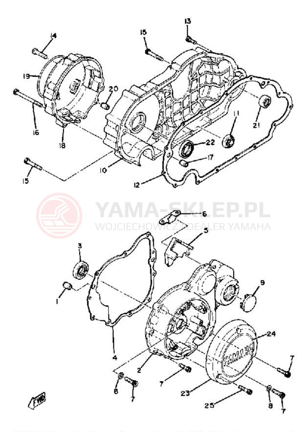 Schemat "Pokrywa silnika" do Yamaha XS850LG