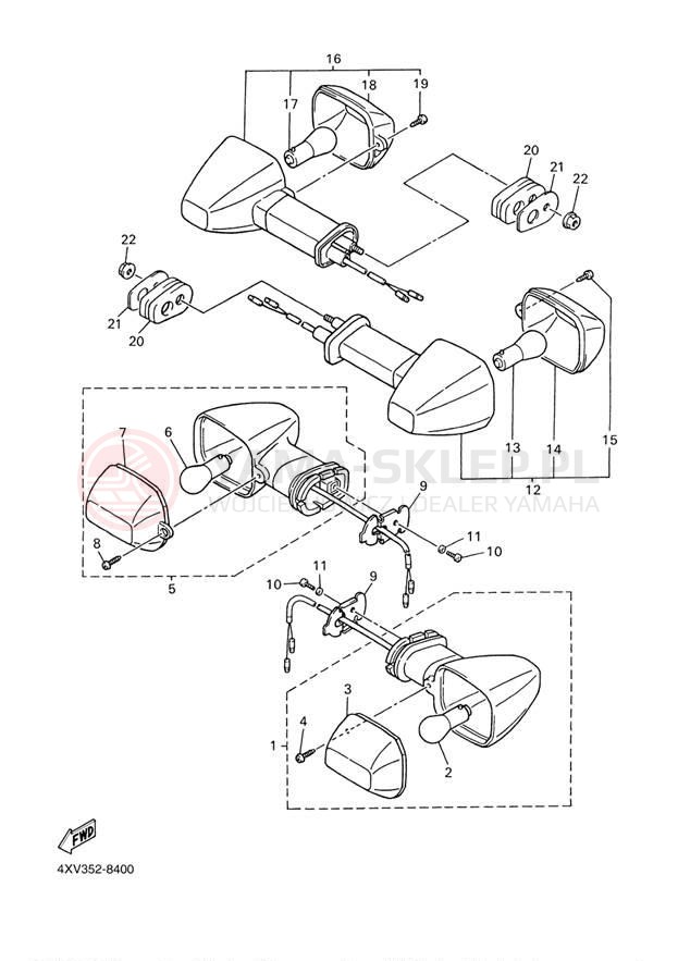 Schemat "kierunkowskazy" do Yamaha YZFR7 YZFR7L