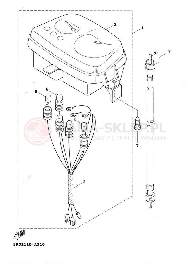 Schemat "licznik" do Yamaha ZUMA YW50P