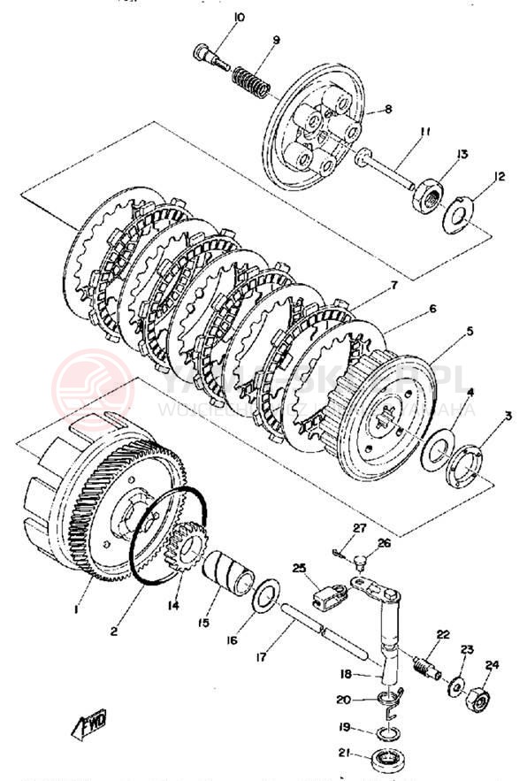 Schemat "sprzęgło" do Yamaha MX100A