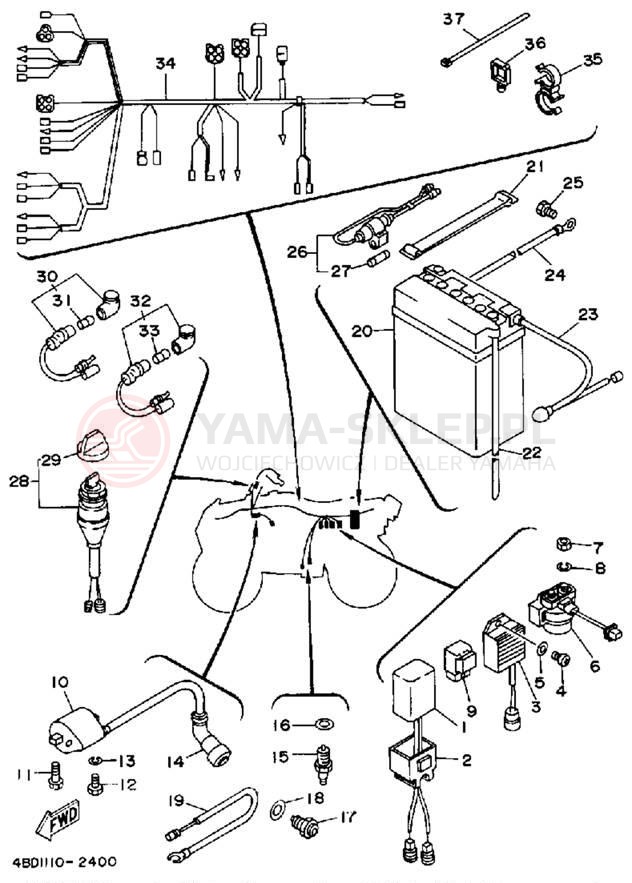 Schemat "układ elektryczny" do Yamaha YFB250D_MN