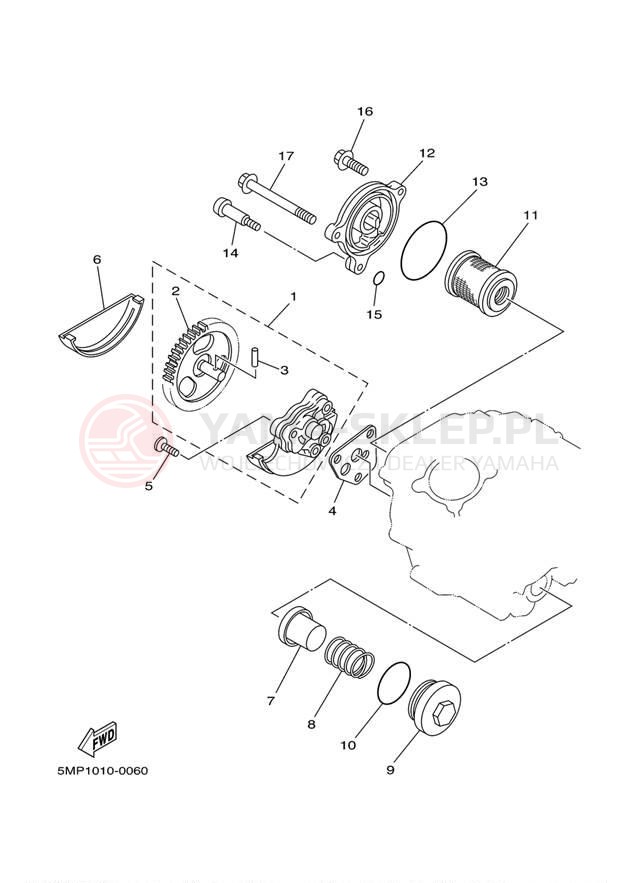 Schemat "Pompa olejowa" do Yamaha XT225 CA XT225WC/XT225W