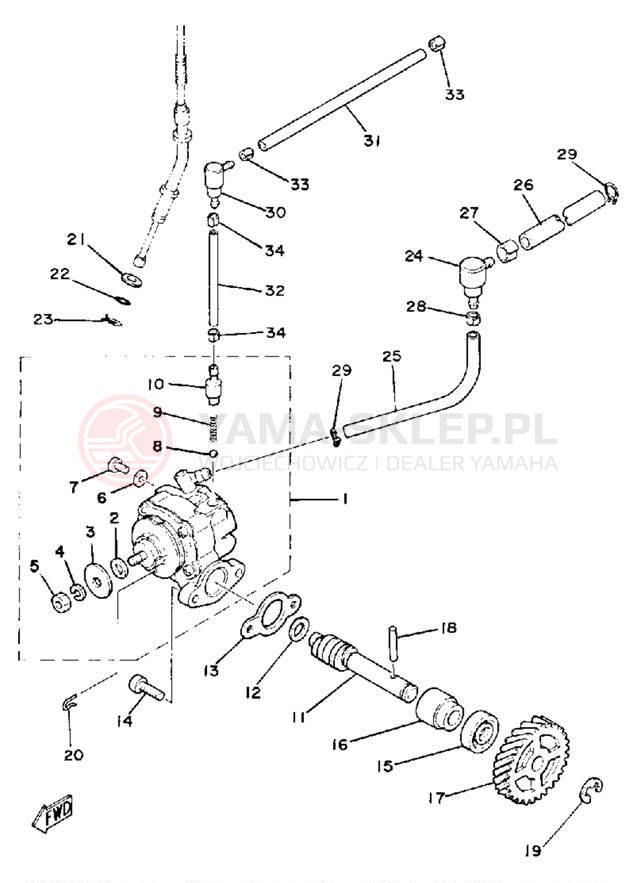 Schemat "Pompa olejowa" do Yamaha DT175G