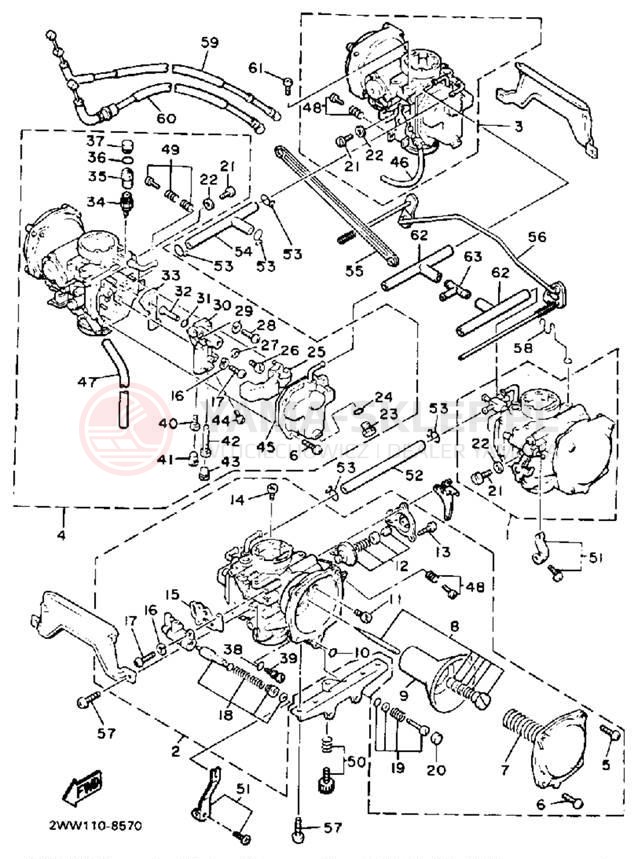 Schemat "Gaźnik" do Yamaha XVZ13U/XVZ13UC