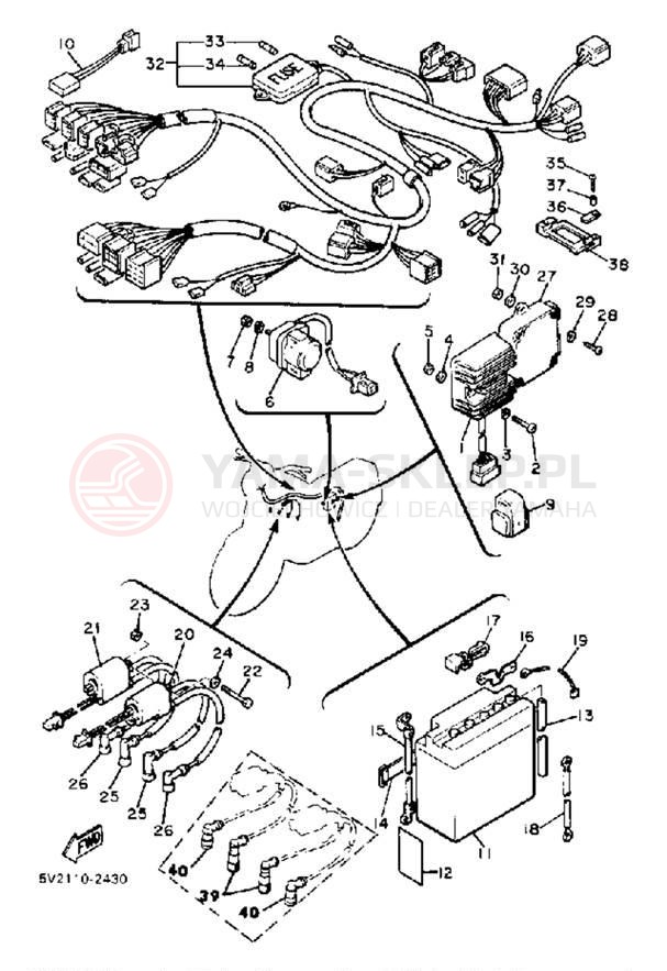 Schemat "układ elektryczny" do Yamaha XJ650RJ