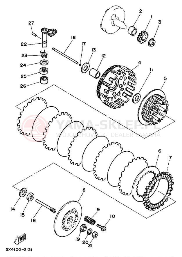 Schemat "sprzęgło" do Yamaha YZ125K
