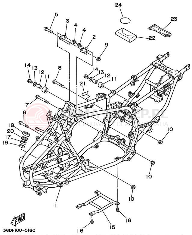 Schemat "rama" do Yamaha WARRIOR YFM350XLC/YFM350XL