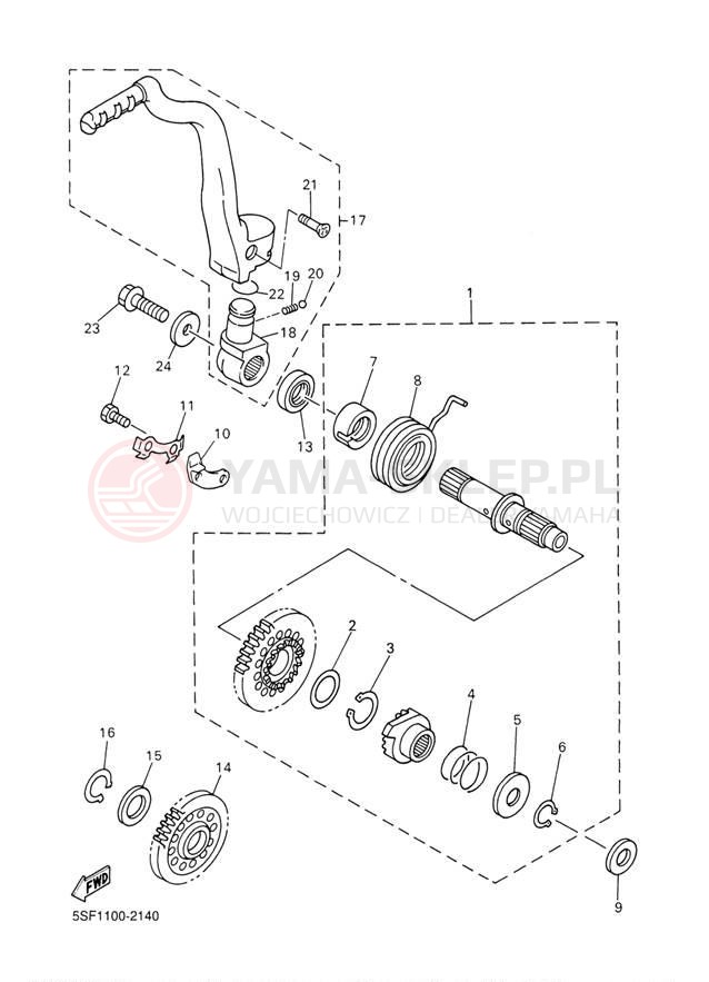 Schemat "rozrusznik" do Yamaha YZ426F YZ426FP