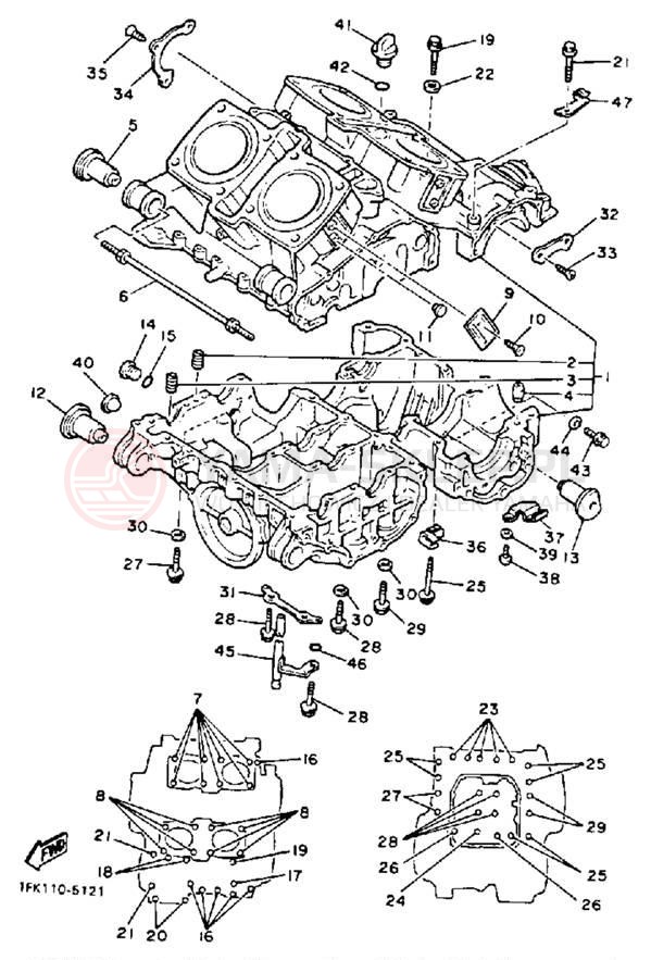 Schemat "Obudowa silnika" do Yamaha V-MAX 1200 VMX12SC/VMX12S
