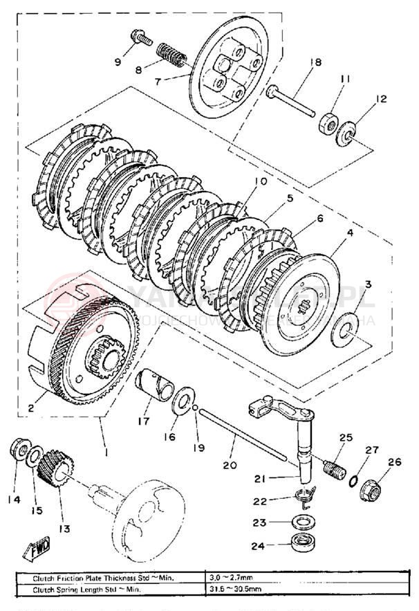 Schemat "sprzęgło" do Yamaha MX100G