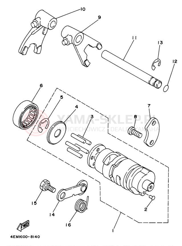 Schemat "Wodziki, automat" do Yamaha BADGER YFM80L