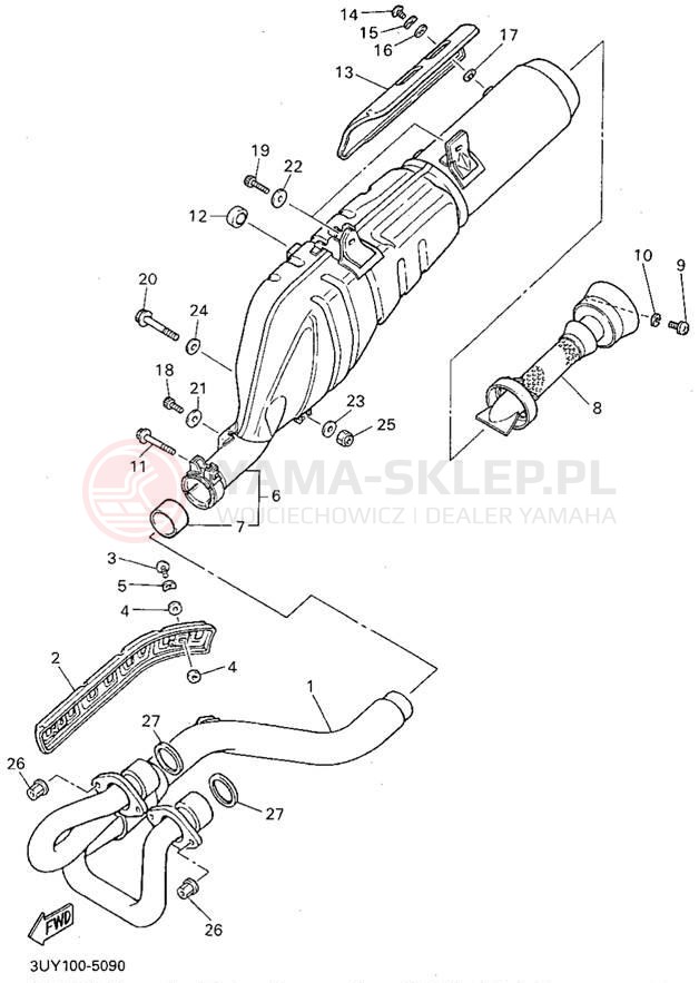Schemat "Wydech końcowy" do Yamaha XT600EG/XT600EGC