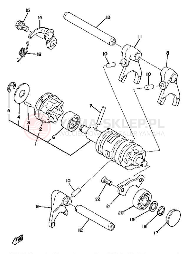 Schemat "Wodziki, automat" do Yamaha YZ100G
