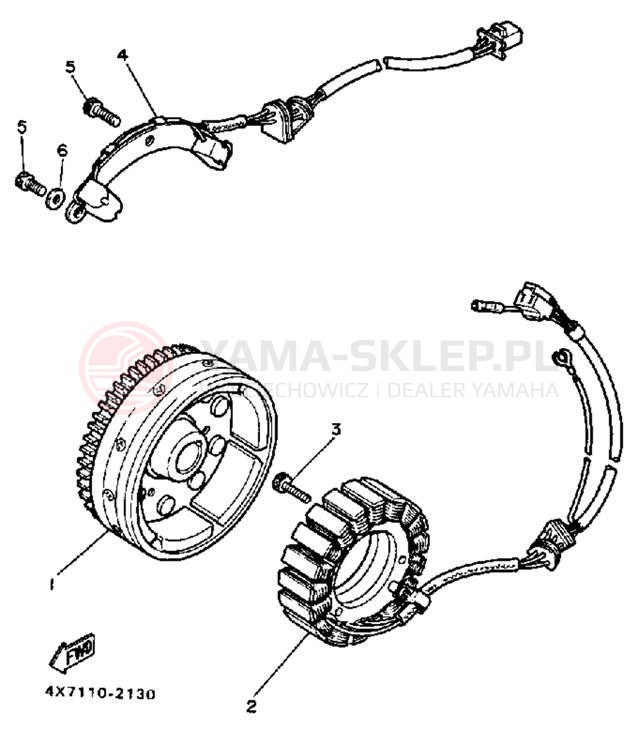 Schemat "prądnica" do Yamaha MIDNIGHT VIRAGO 750 XV750MK