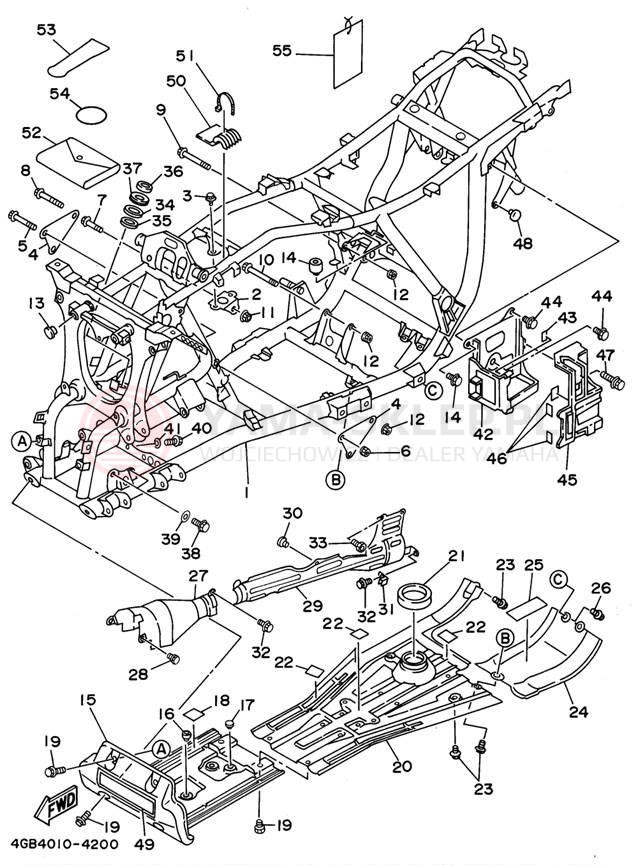 Schemat "rama" do Yamaha KODIAK 4WD YFM400FWG_