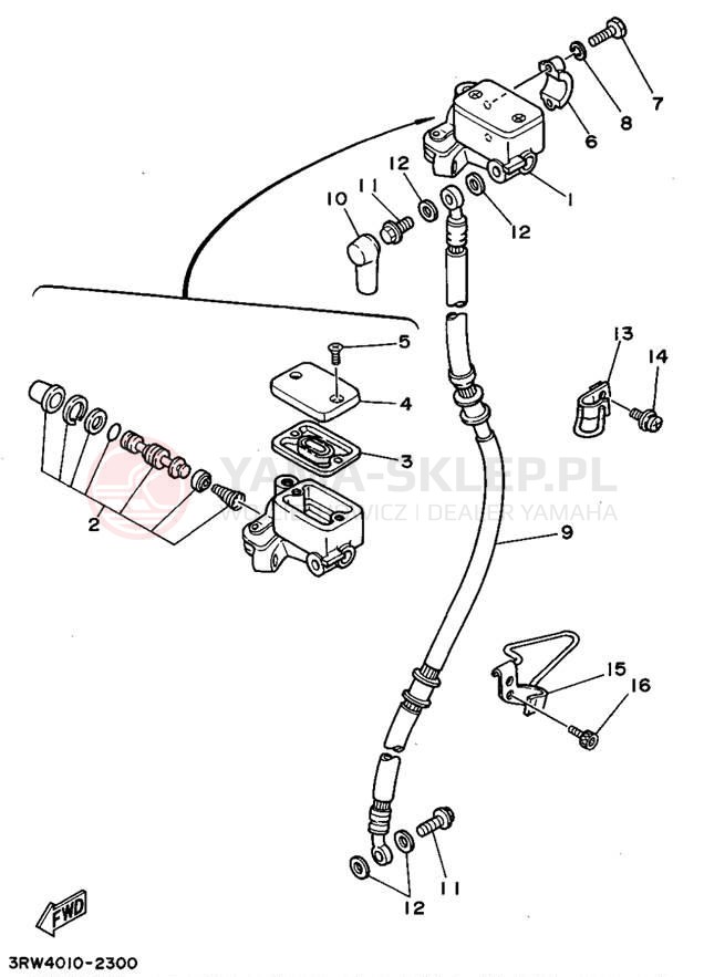 Schemat "Pompa hamulcowa przednia" do Yamaha SEROW XT225F/XT225FC