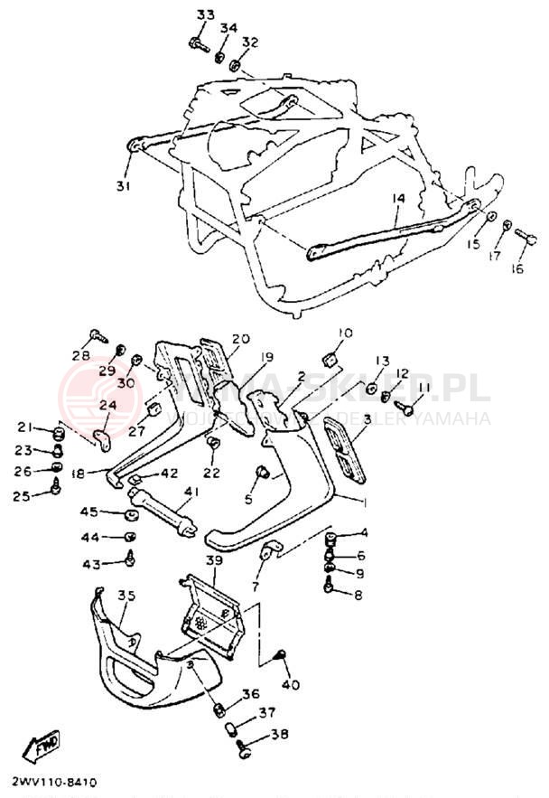 Schemat "elementy nadwozia" do Yamaha XVZ13DEC/XVZ13DE