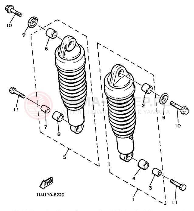 Schemat "zawieszenie tył" do Yamaha RADIAN YX600S/YX600SC