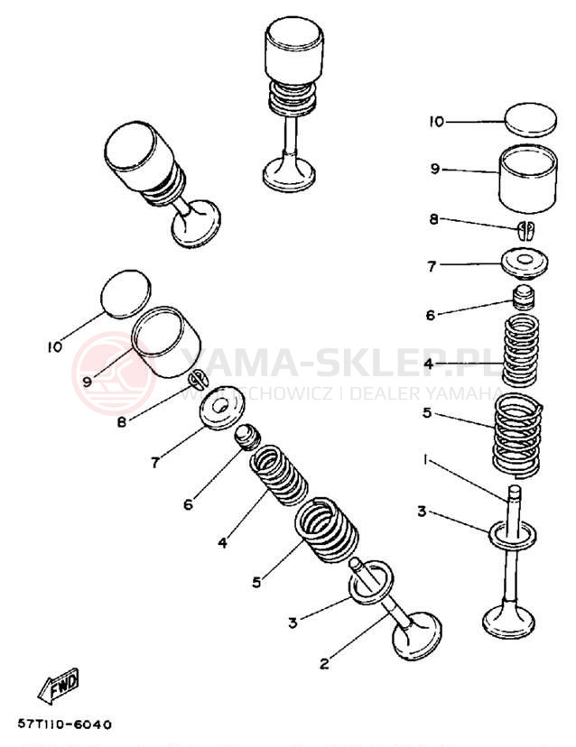 Schemat "zawory" do Yamaha XT350S/XT350SC