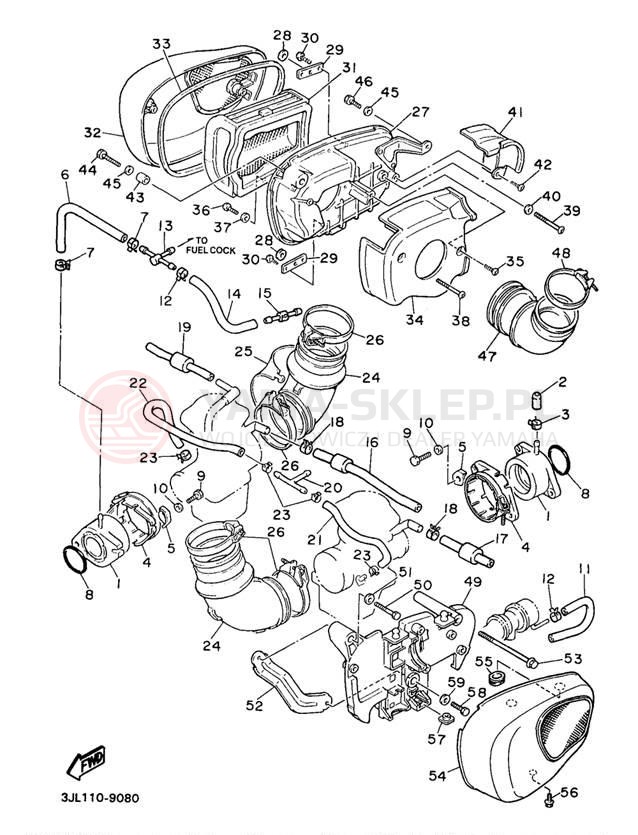 Schemat "Wtrysk paliwa" do Yamaha VIRAGO 750 XV750J1/XV750JC1