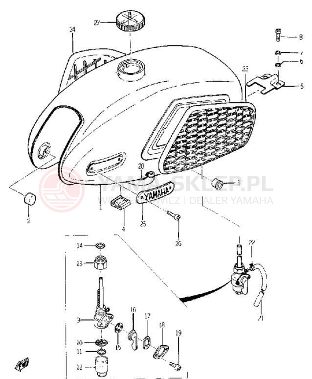 Schemat "zbiornik paliwa" do Yamaha YL2C YL2CM YLCM_68_EN