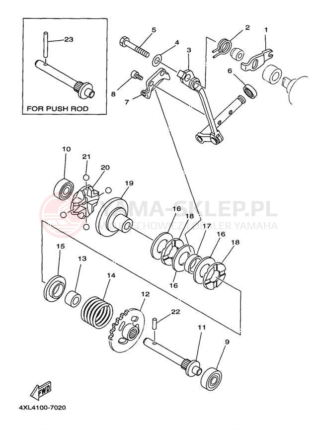 Schemat "Dźwignia zmiany biegów" do Yamaha WR250ZJ