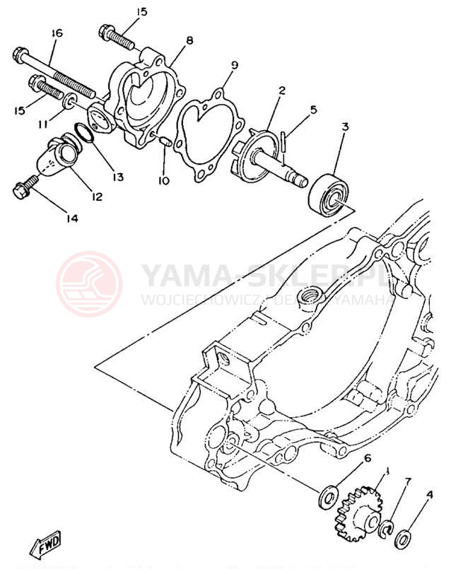 Schemat "Pompa wody" do Yamaha YZ250E1