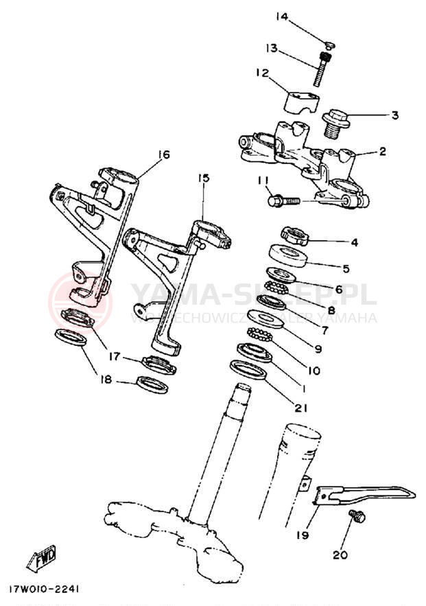 Schemat "Półki zawieszenia" do Yamaha ENDURO DT50W/DT50LC