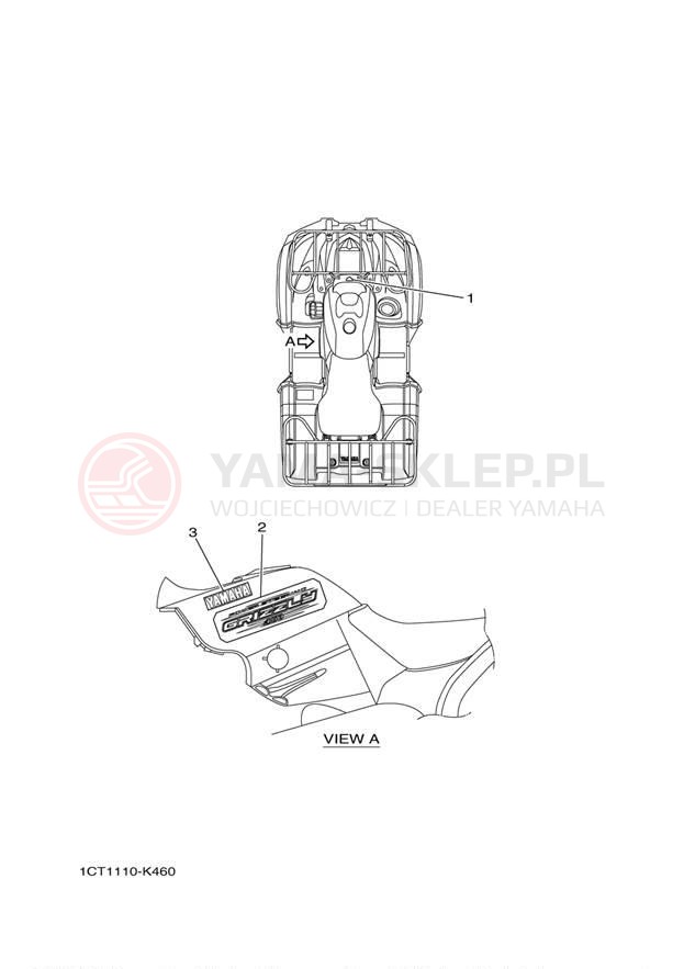 Schemat "naklejki" do Yamaha GRIZZLY 450 EPS 4WD YFM45FGPAG