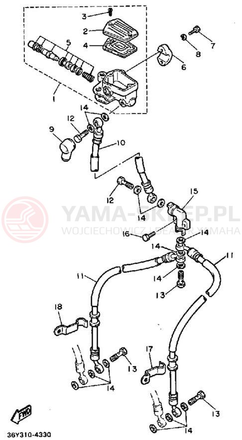 Schemat "Pompa hamulcowa przednia" do Yamaha FJ1100NC/FJ1100N