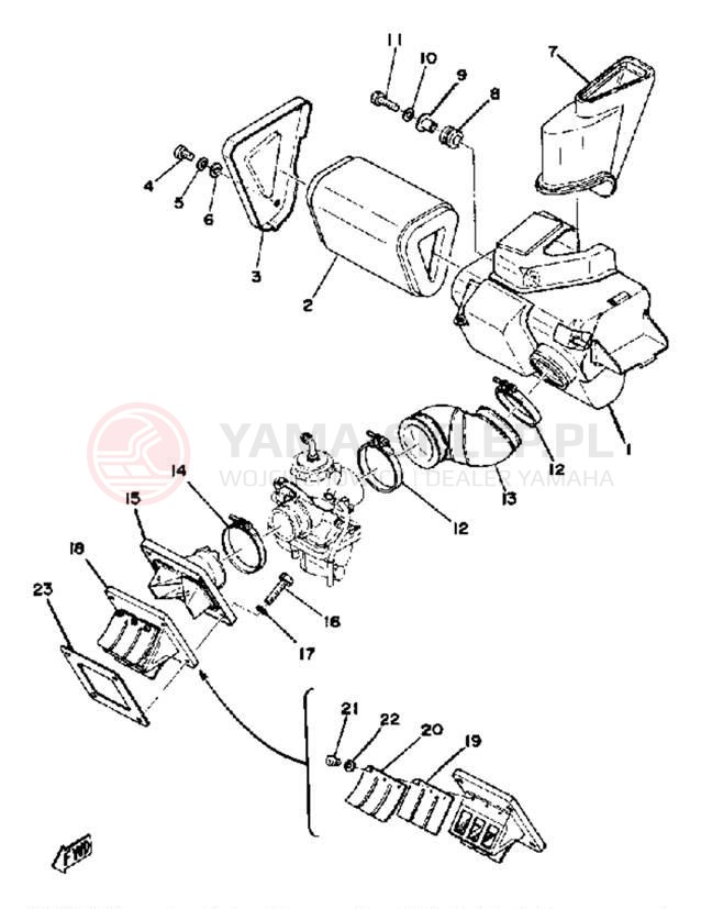 Schemat "Wtrysk paliwa" do Yamaha DT250B/DT400B