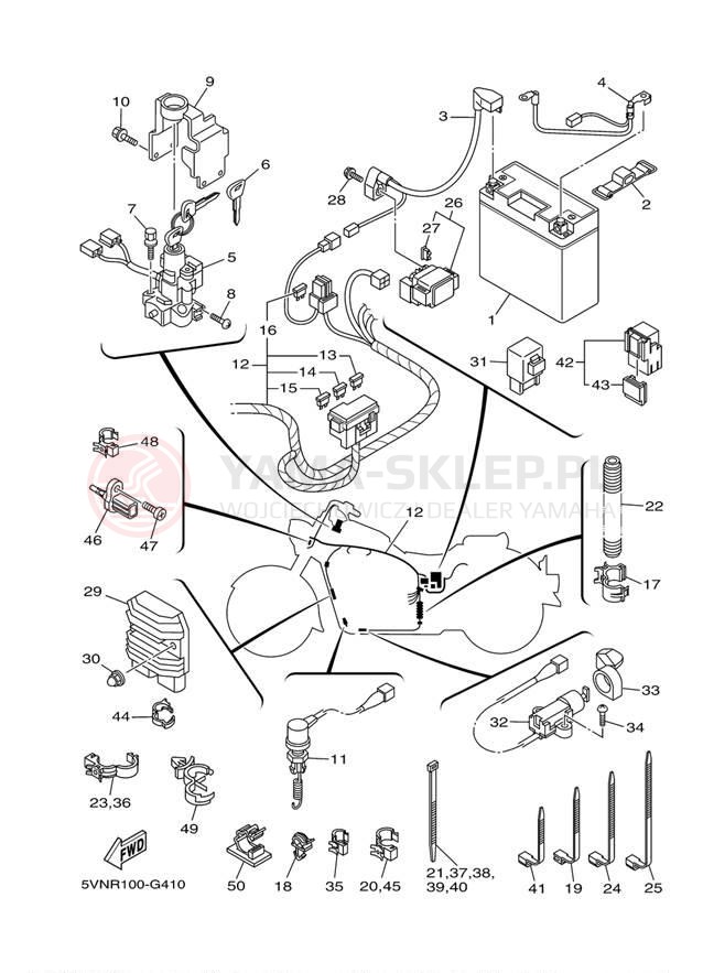 Schemat "układ elektryczny" do Yamaha ROAD STAR XV17AWXCL/XV17AWXL