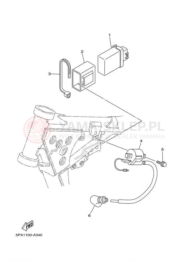 Schemat "układ elektryczny" do Yamaha YZ85 YZ85R