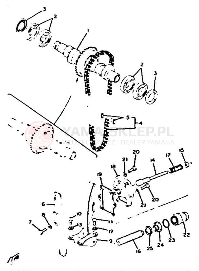 Schemat "Rozrząd - łańcuszek" do Yamaha XS650H