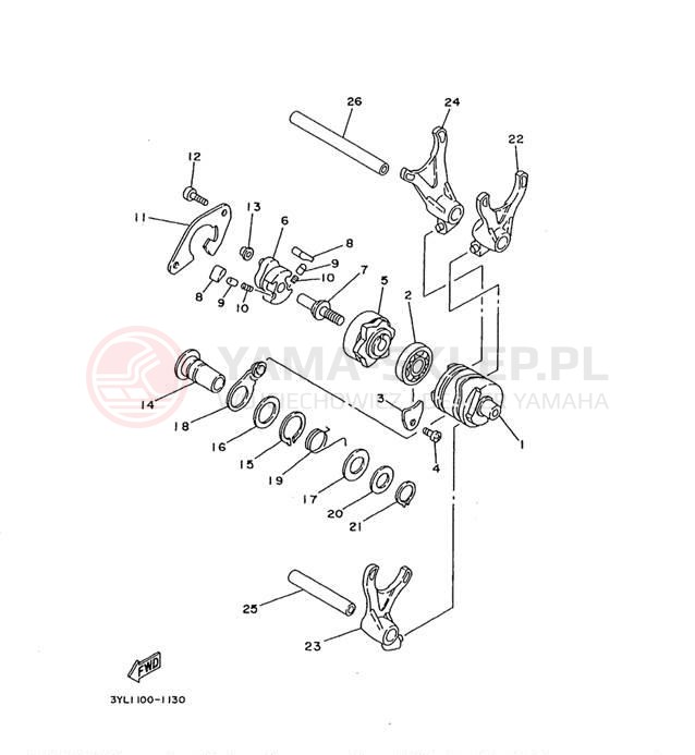 Schemat "Wodziki, automat" do Yamaha TZ250L