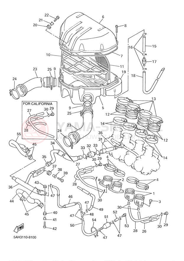 Schemat "Wtrysk paliwa" do Yamaha YZF600R YZF600RN/YZF600RNC