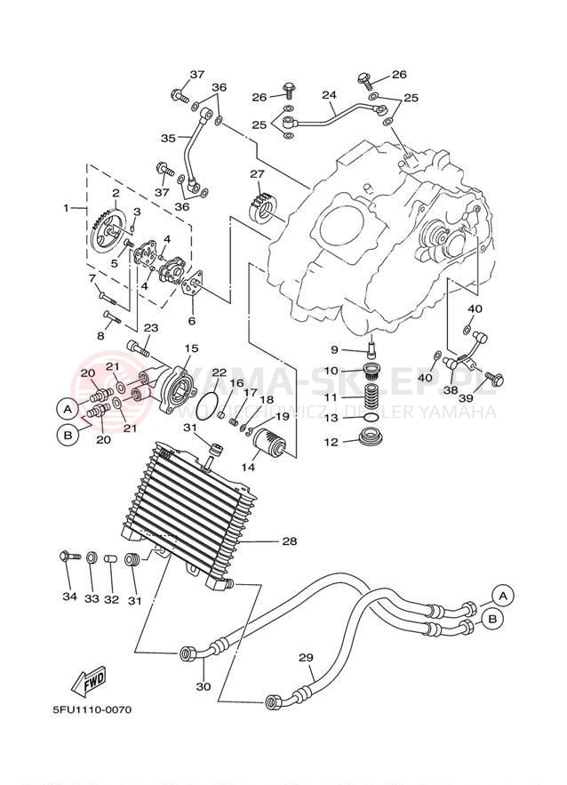 Schemat "Pompa olejowa" do Yamaha BIG BEAR 400 4X4 YFM40FS