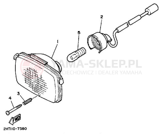 Schemat "Lampa przód" do Yamaha MOTO-4 YFM350ERU