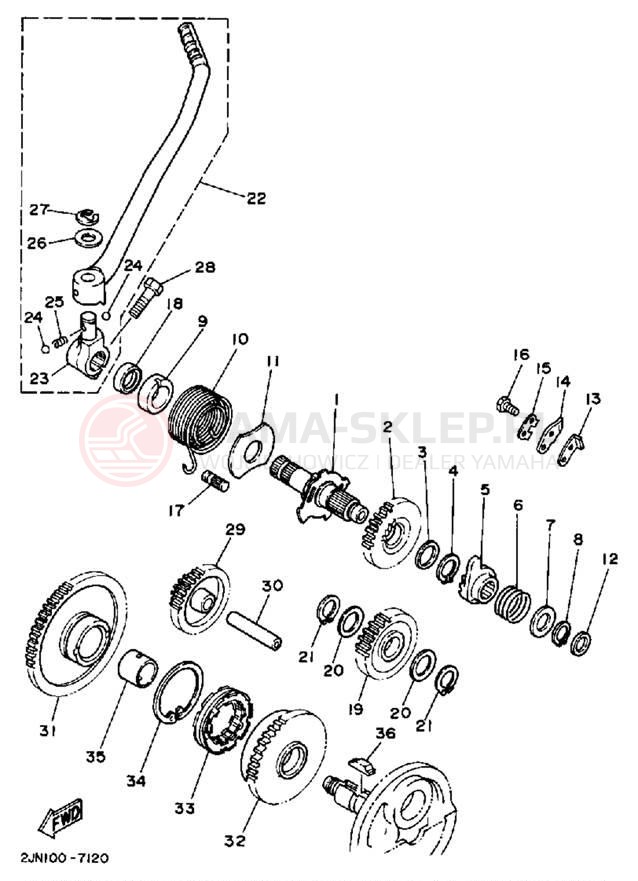 Schemat "rozrusznik" do Yamaha BIG WHEEL BW350U