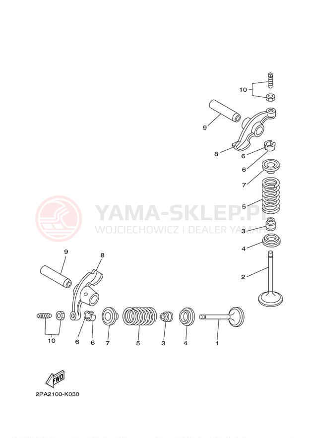 Schemat "zawory" do Yamaha RAPTOR 125 YFM125RDW/YFM125RDL