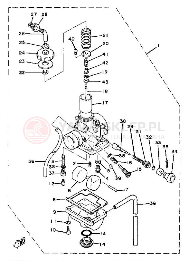 Schemat "Gaźnik" do Yamaha DT100G