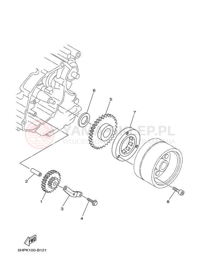 Schemat "rozrusznik" do Yamaha TT-R125E TTR125LES/TTR125ES