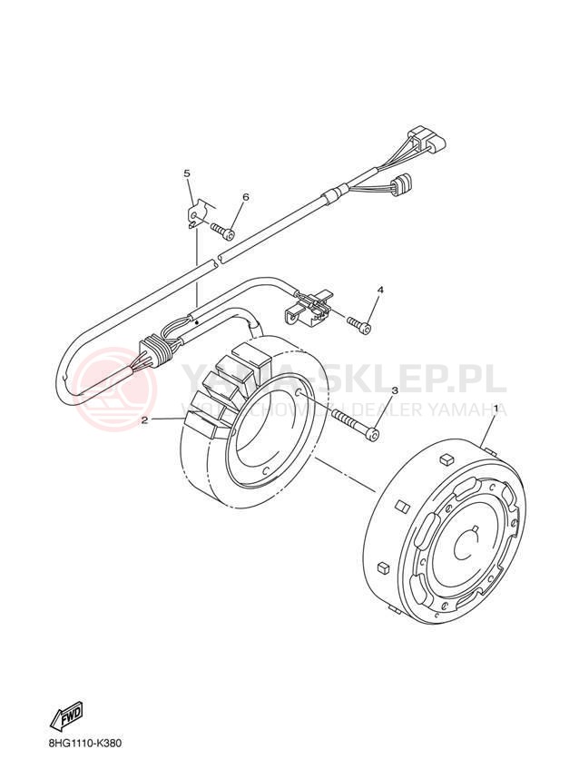 Schemat "prądnica" do Yamaha APEX SE RX10PSDW/RX10PSDB