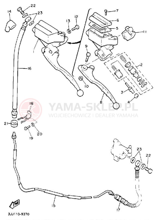 Schemat "Pompa hamulcowa przednia" do Yamaha XVZ13DEC/XVZ13DE