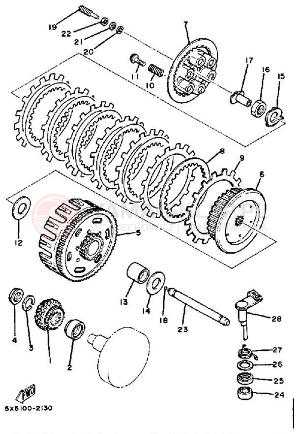 Schemat "sprzęgło" do Yamaha YZ250J