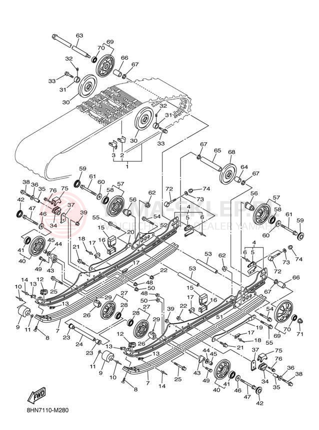 Schemat "Zawieszenie gąsiennicy" do Yamaha APEX XTX RX10PXTDB/RX10PXTDW